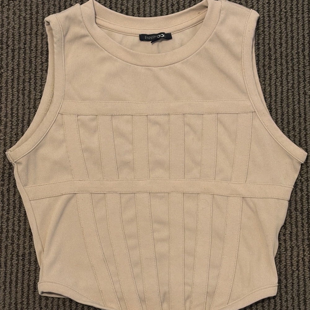 Papermoon Tan Sleeveless Tank Top